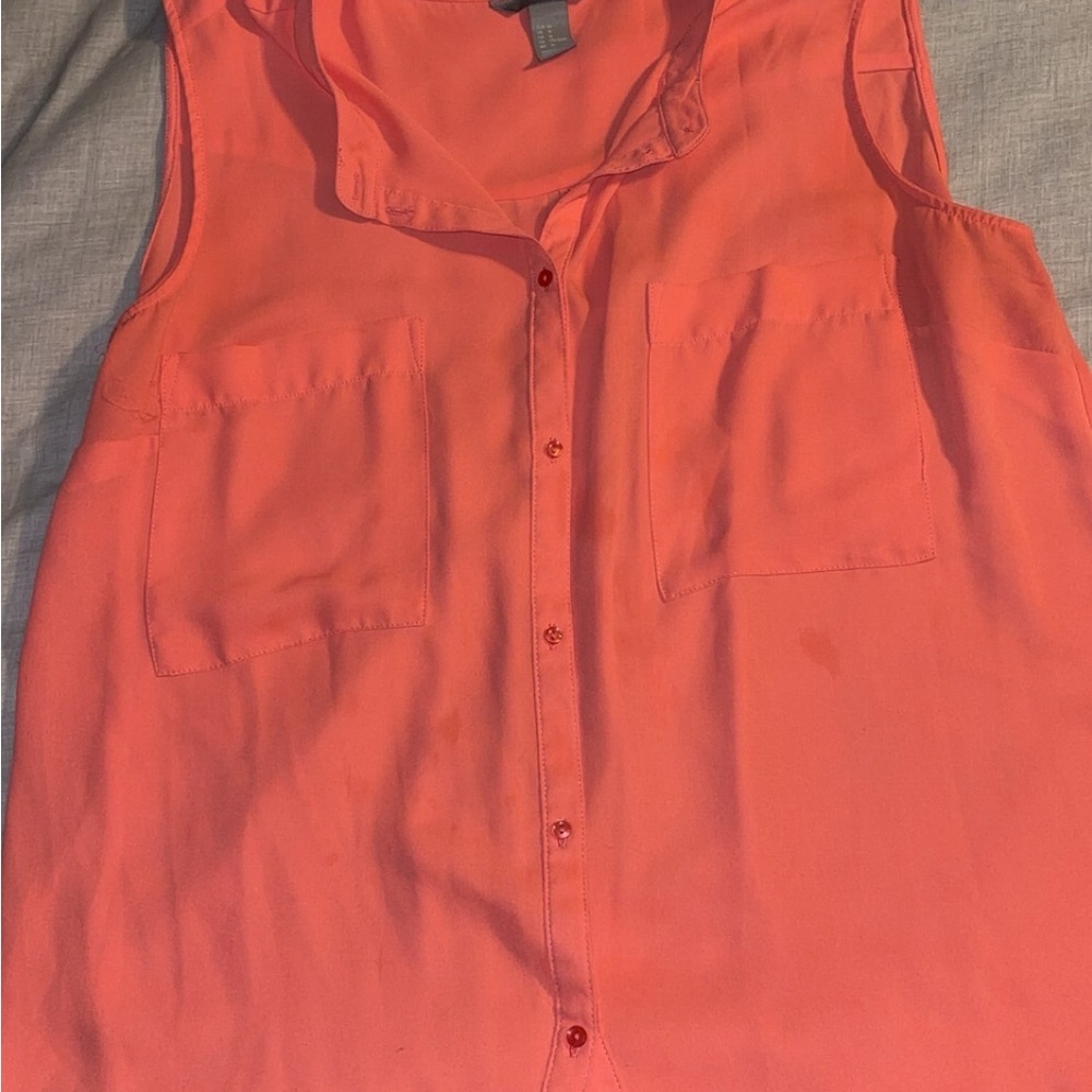 H&M Coral Sleeveless Tank Top